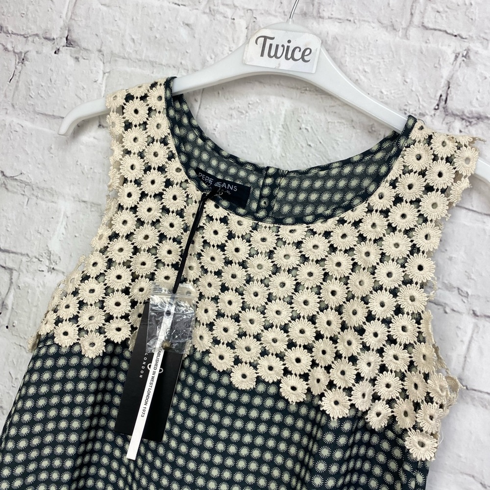 PEPE JEANS Dulwich Natalie crochet detail top size xxs - Picture 4 of 5
